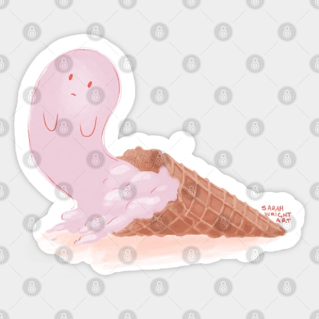 Ghost Ice Cream Sticker by SarahWrightArt